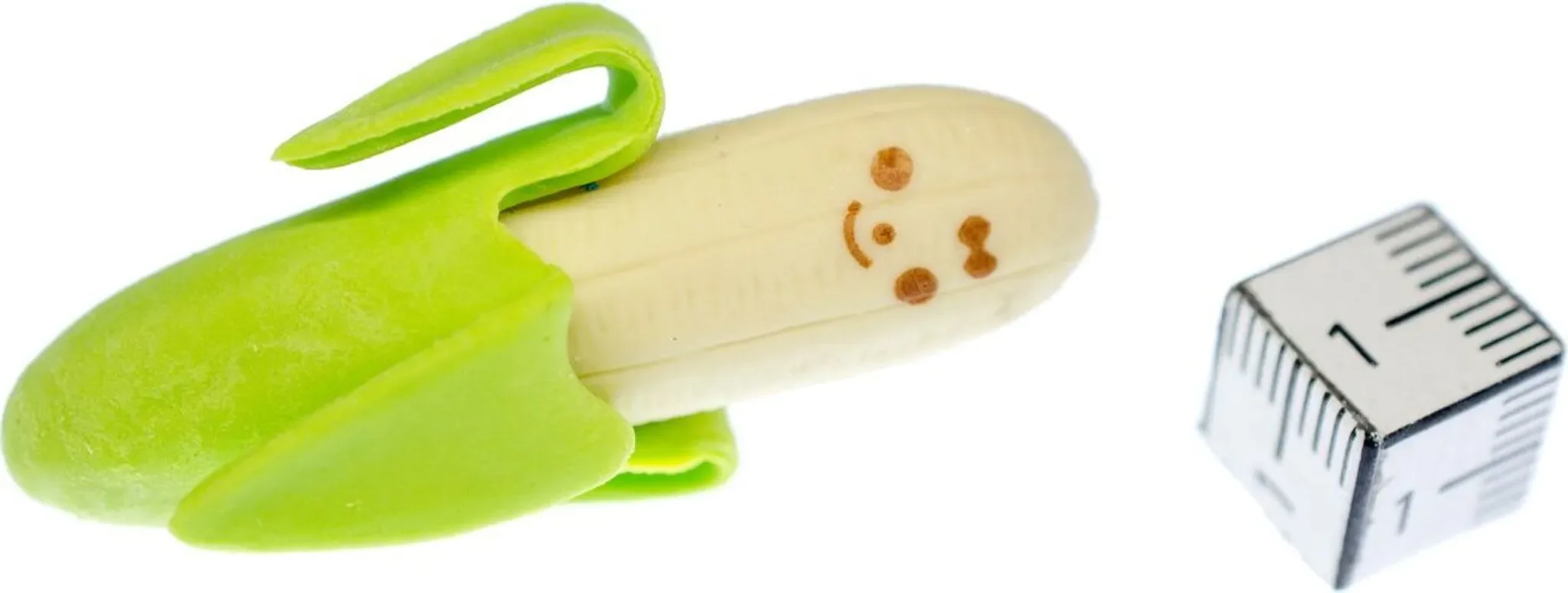 2er Set Bananen Radiergummi – Obst Affe Banane Frucht, 5 cm